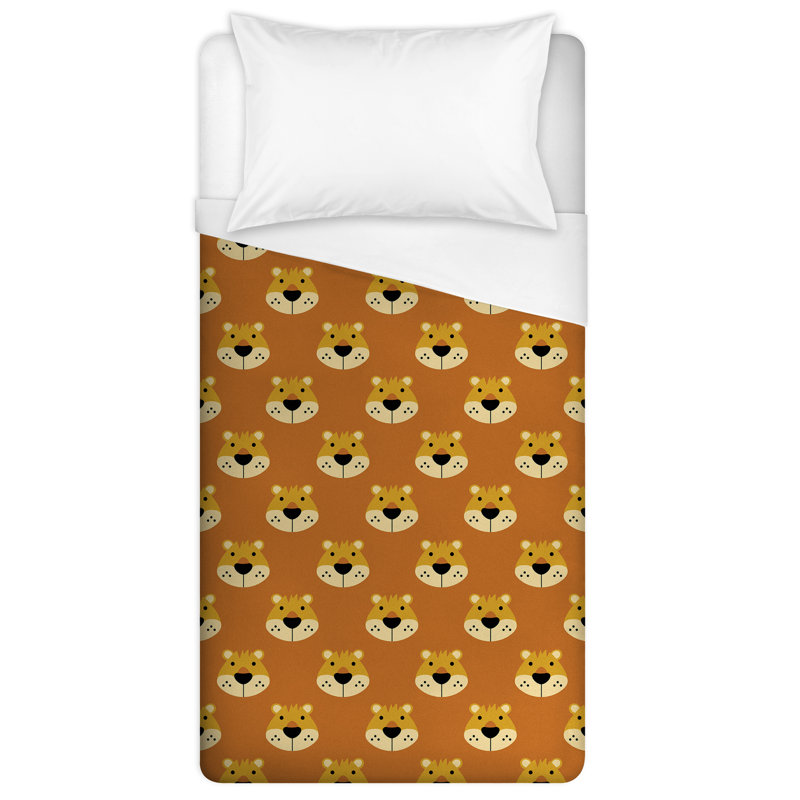 Housse de couette simple Emmett Collection Lion Face Friend