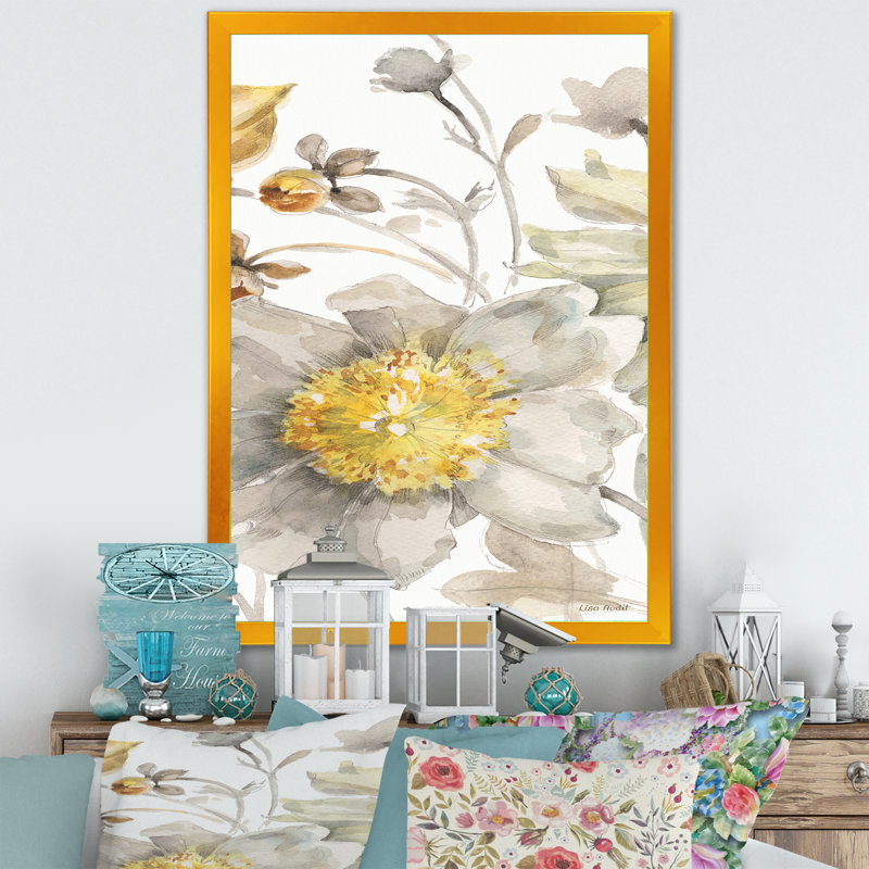 « fields of gold fleur », impression sur toile, H 40 po x l 30 po x P 1,5 po, Cadre doré