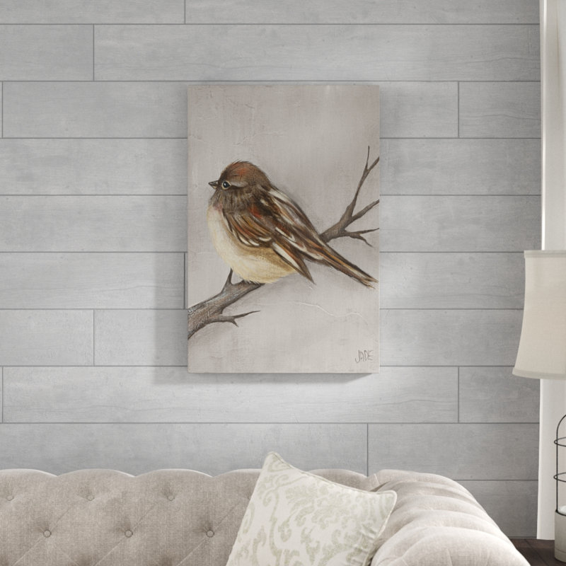 «Winter Bird III», peinture sur toile, H 30 po x l 20 po