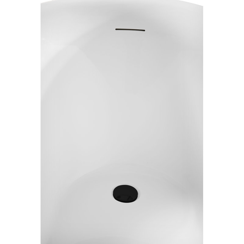 71" Streamline Freestanding Tub and Tray With Internal Drain, Matte Black
