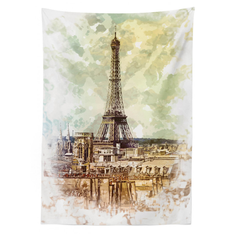 Eiffel Tower Tablecloth, 70" L x 52" W