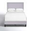 Lit plateforme simple tapissier en velours gris clair avec tête de lit réglable, base de lit moderne avec lattes de bois, aucun sommier tapissier requis-1516895862-1528948483