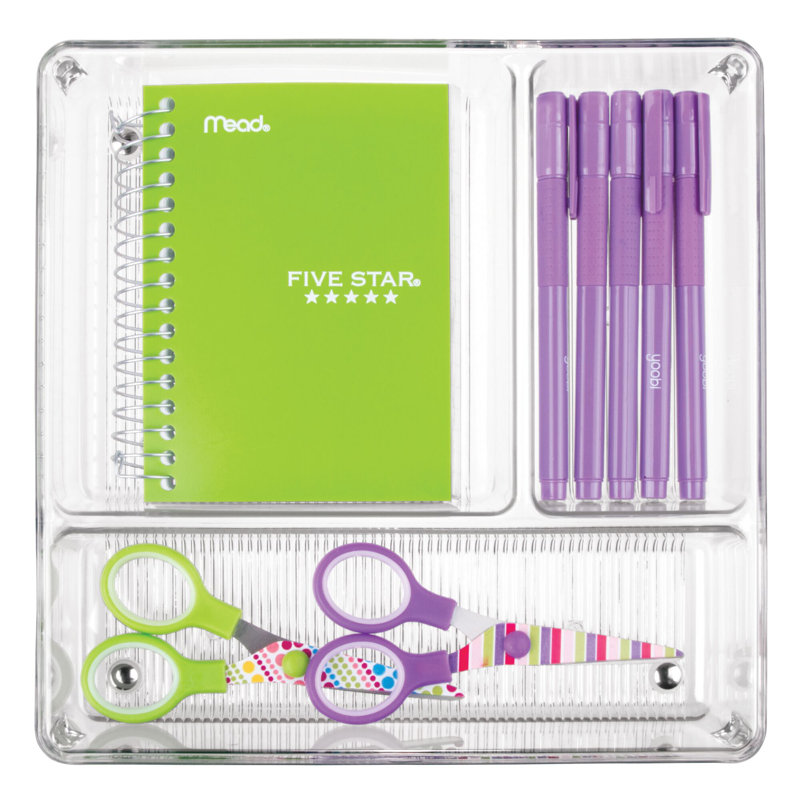 Organisateur de tiroir en plastique à 3 sections - Rangement et organisation pour les tiroirs de cuisine, de salle de bain et de bureau