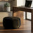 Round Velvet 28" Ottoman Black-1938924246