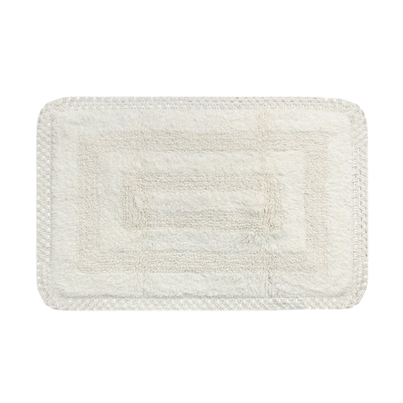 Adiraica 100% Cotton Bath Rug, Ivory