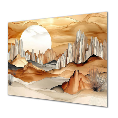 «Desert at Day's End», art mural en métal paysage coucher de soleil
