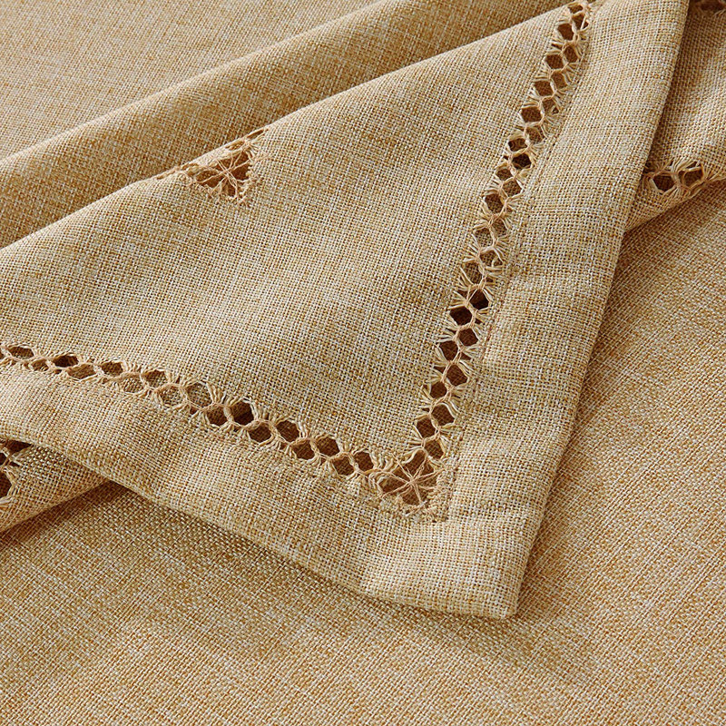 Shoreview Embroidered Vintage Tablecloth, 140" L x 68" W, Oatmeal