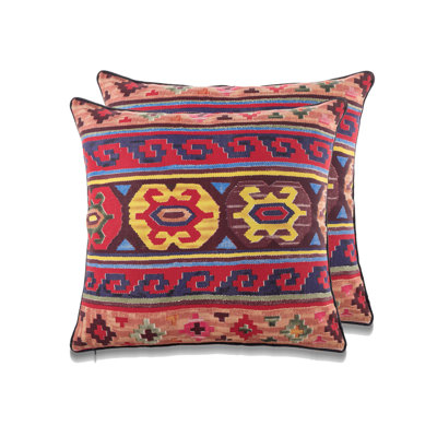 Housse de coussin en coton mélangé Muskoka Ikat Ikat