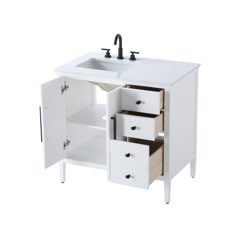 Meuble-lavabo simple 36 po, Blanc