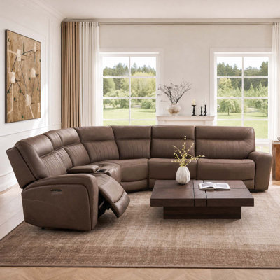 Canapé modulaire inclinable électrique avec console, chargement sans fil et porte-gobelets cachés