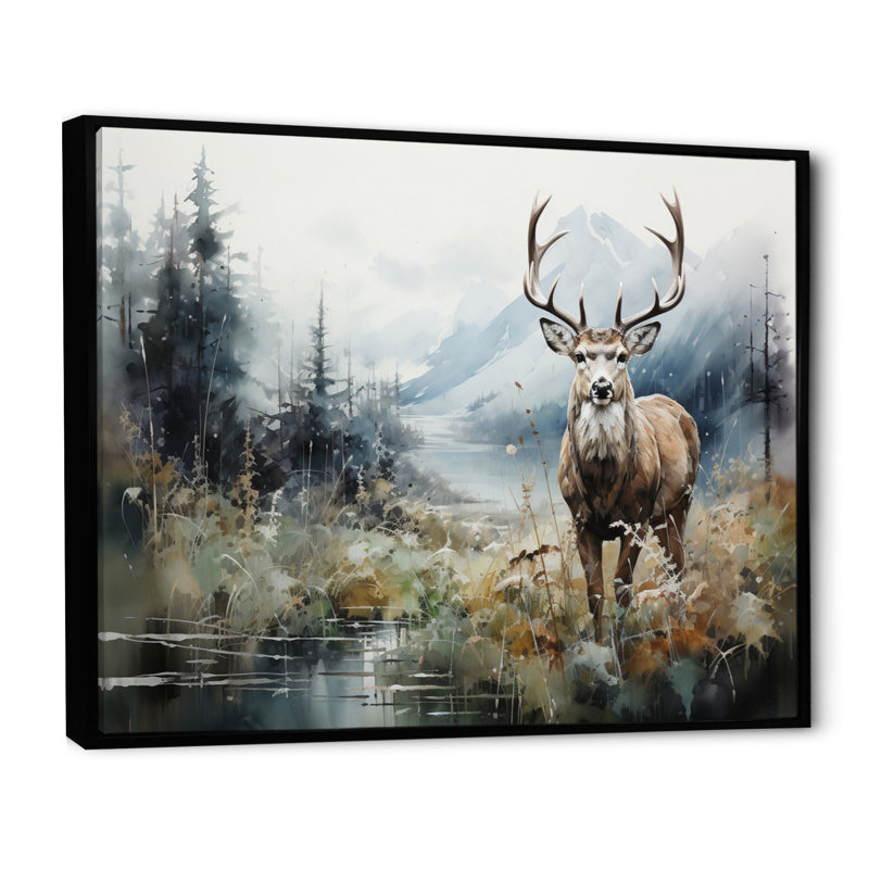 Alaska Frozen Silence sur toile, H 12 po x l 20 po x P 1 po, Cadre flottant noir