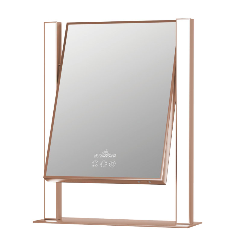 Miroir de maquillage à trois tons DEL Ellston Nouveau XL, Or rose