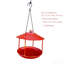 Bouche à oiseaux solaire à cascade suspendue à énergie solaire pour terrasse de jardin, rouge
