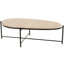 Cole And Grey Marble Living Room Beige Coffee Table With Black Metal Support