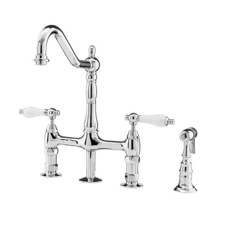 Robinet de pont avec accessoires, Chrome