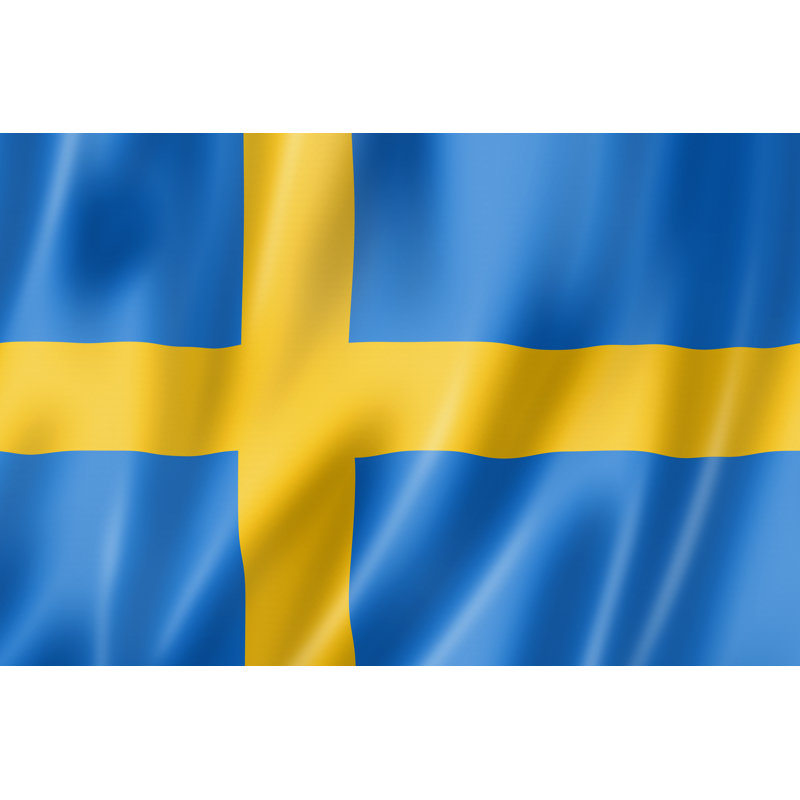 Close-up Of The Blue And Yellow Swedish Flag by Daboost - Wrapped Canvas Print, 30cm H x 46cm W