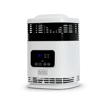 Black+decker Winter Ready Series 360° Surround 1,500 Watt Electric Fan Compact Heater In White,black