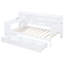 Lit de jour blanc simple avec 3 tiroirs, ports de bureau - Bois de pin pour chambre à coucher simple, pratique et robuste-1230038610-1230038620