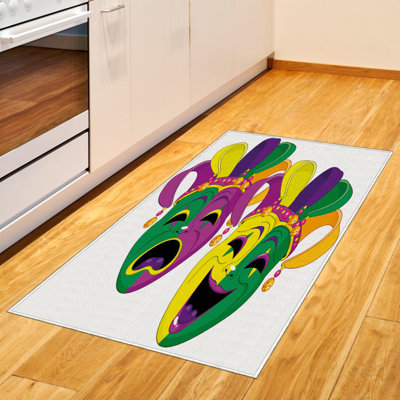 Tapis décoratif en fibres de polyester à haute densité Mardi Gras