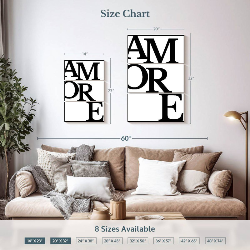 Tergel Amore Typography, 32" H x 20" W
