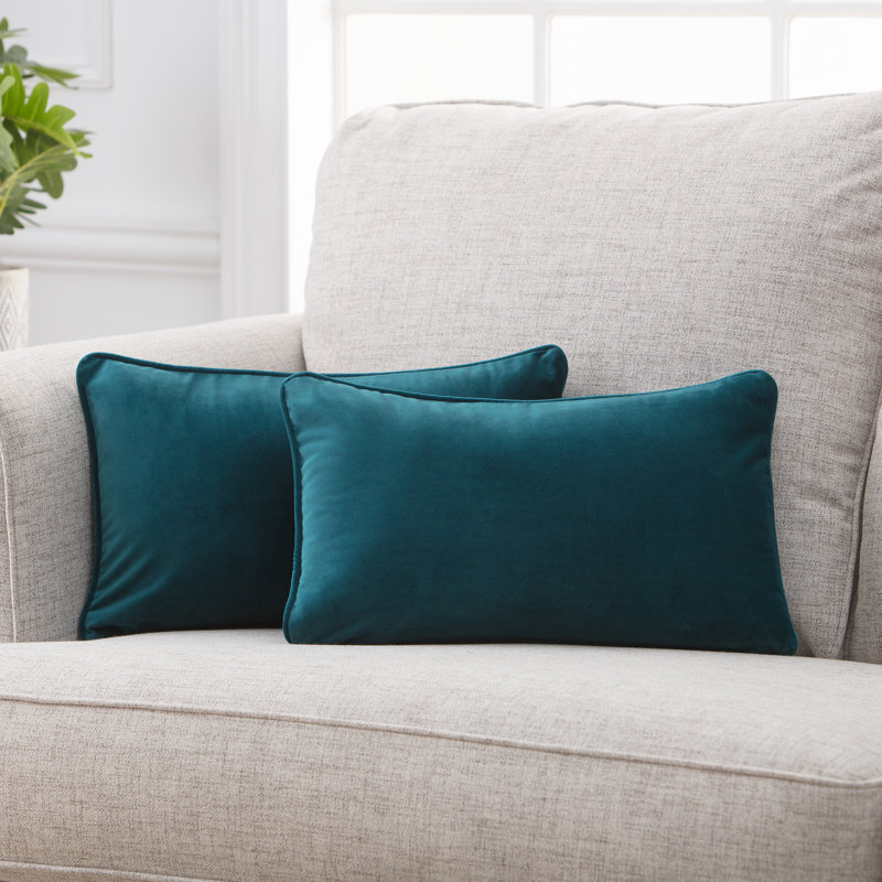 Housse de coussin en velours Chanasya Holland, Bleu sarcelle