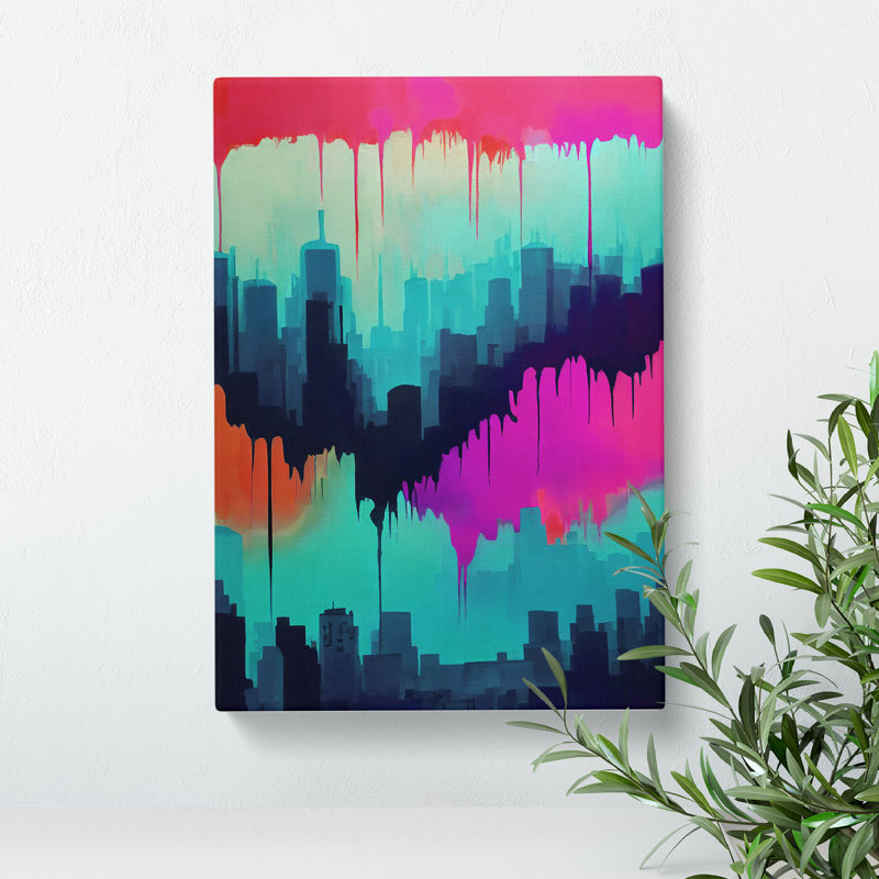 XC1022-1551X Colourful City Skyline No.2 Abstract - Wrapped Canvas Print