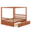 Lit à baldaquin en bois à quatre colonnes avec tiroirs de rangement-570982321-570982222
