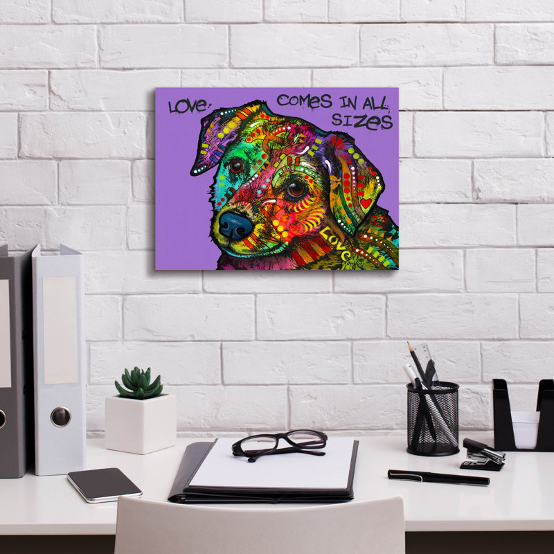 «Love In All Size» par Dean Russo, H 12 po x l 16 po x P 0,75 po