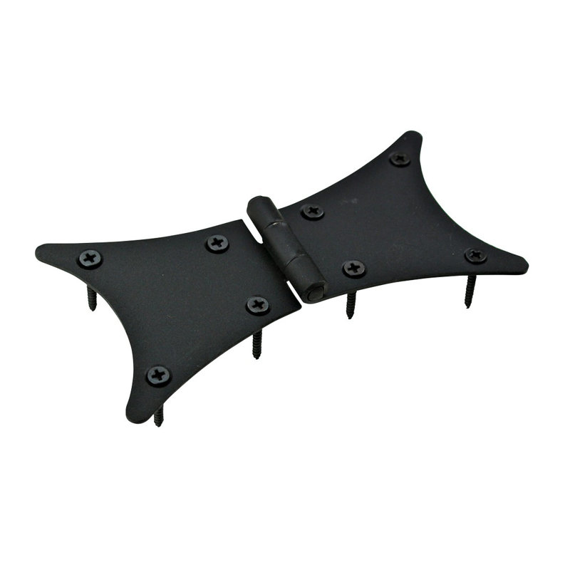 Black Wrought Iron Butterfly Cabinet Hinge with Screws