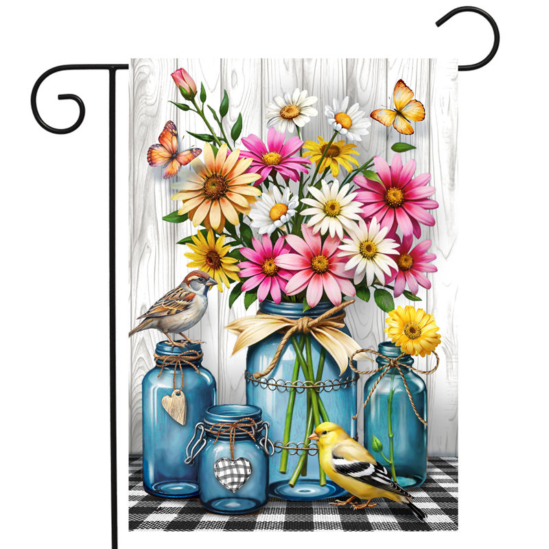 Drapeau de jardin Blue Jar Bouquets