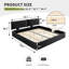 Très grande base de lit Cloud avec tête de lit ajustable surdimensionnée - revêtement en chenille, support en bois massif et en métal, aucun sommier requis, gris foncé-612348443