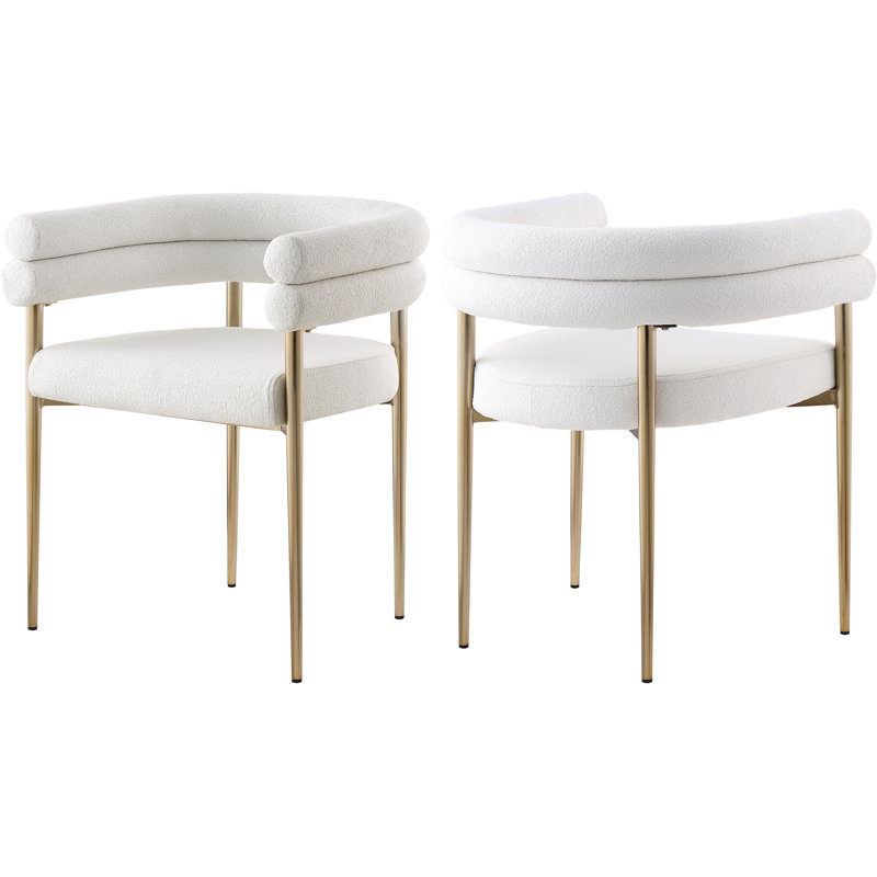 Boucle Fabric Arm Chair, Cream Boucle Fabric