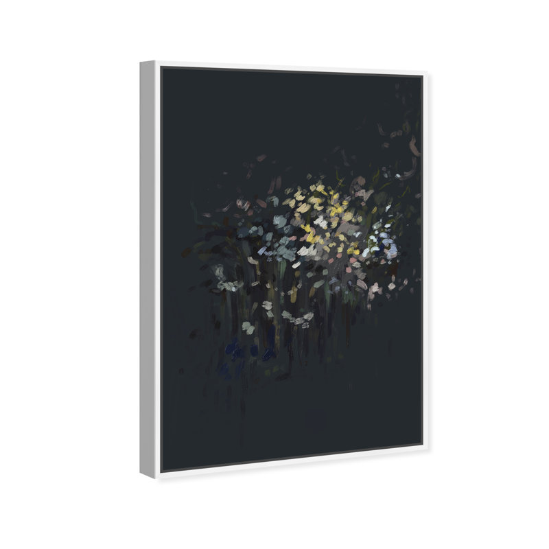 Midnight Flowers Print by Oliver Gal, 31"H x 46"W, White Floater Frame