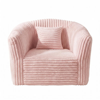 23" Boneless Foam Sofa with Cushion, Corduroy Fabric – for Small Spaces & Cozy Relaxation