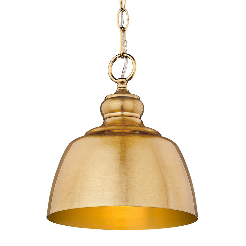Luminaire suspendu en forme de cloche 1 lumière Holmes , Or brossé moderne