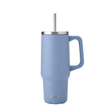 S'well Recycled Stainless Steel Tumbler XL With Straw And Handle, Powder Blue, 30 Ounce