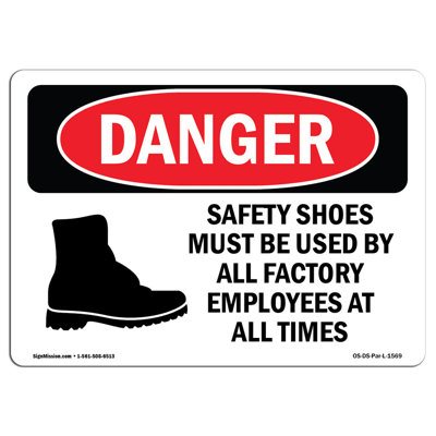 Signe de sécurité OSHA: les chaussures de sécurité doivent être utilisées par tous les employés