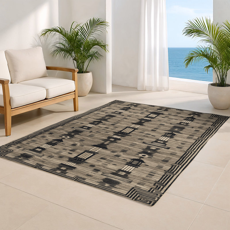 Tapis intérieur et extérieur ArtDeco, Rectangle 5 pi x 7 pi