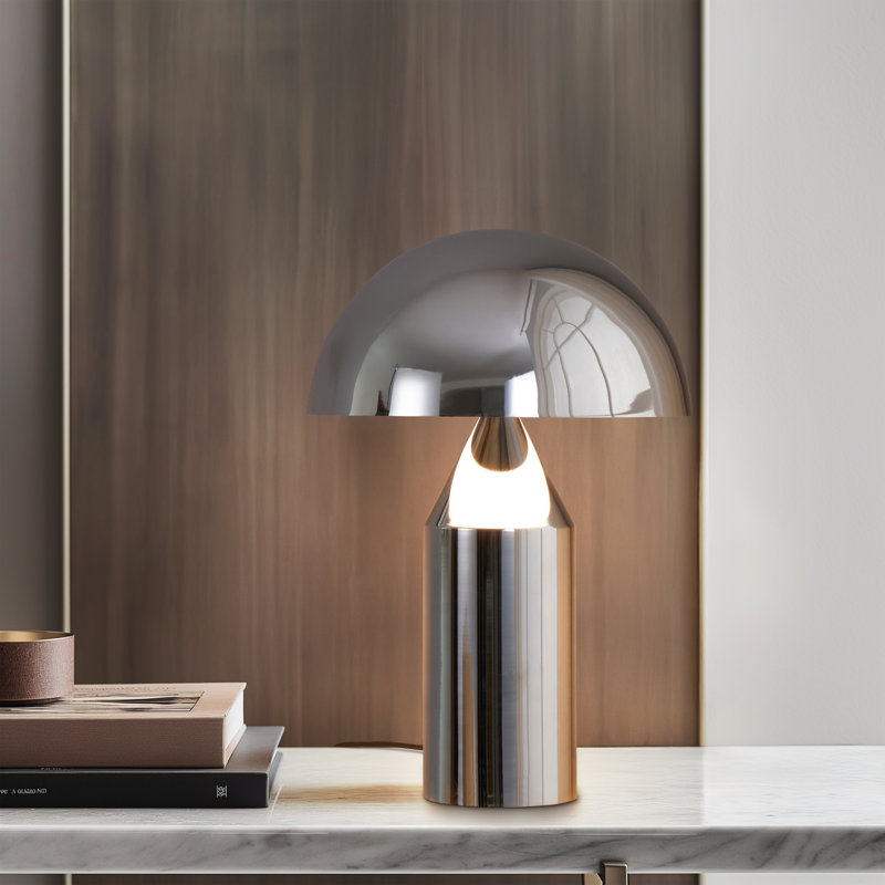 Venus Lampe de table à dôme moderne à intensité variable avec finition chromée argentée, Argent argent