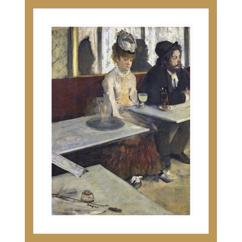 «In a Café (The Absinthe Drinker») par Edgar Degas, impression giclée encadrée, 29.5" H x 23.39" W