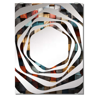 Abstract Cubes IV - Abstract Cubism Wall Mirror Large MIR137079