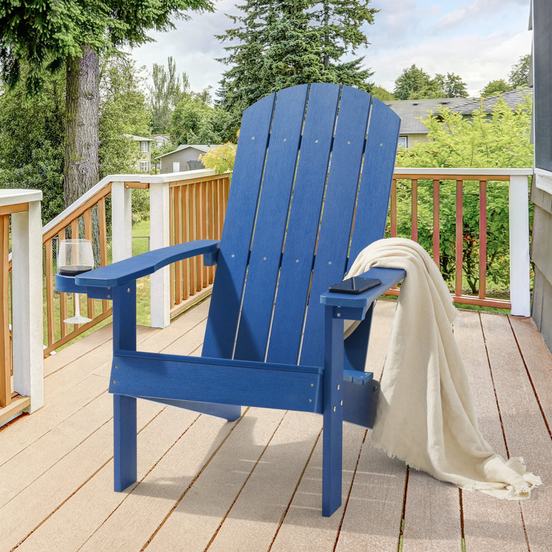 Chaise Adirondack en plastique Cerqueira, Bleu marine