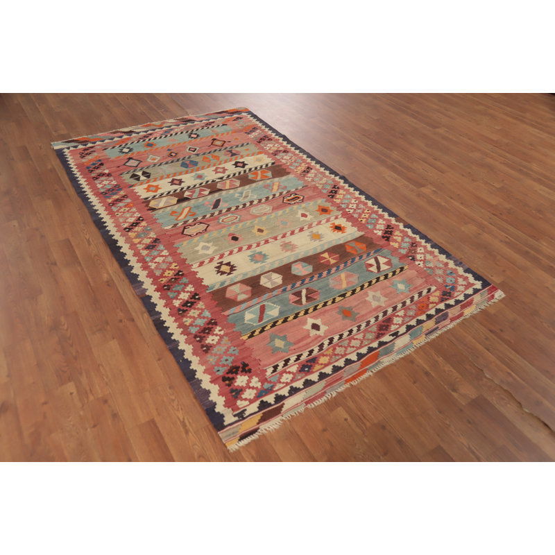 Tapis oriental kilim à teinture végétale 4 x 7