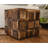 Patchwork Brindle Cowhide Ottoman