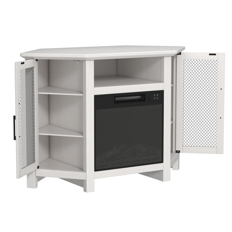 Medinger 44.45'' W Electric Fireplace with 5000 BTU, White