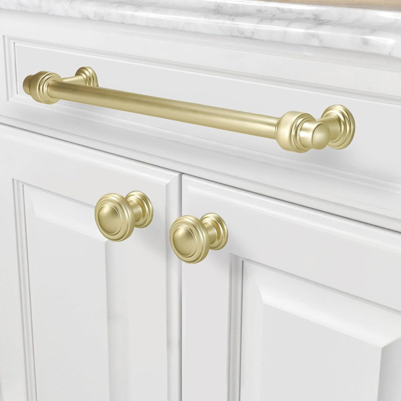 Paquet de 10 poignées d'armoire, poignées de tiroir en alliage de zinc massif, quincaillerie de cuisine et de commode moderne avec filetage profond