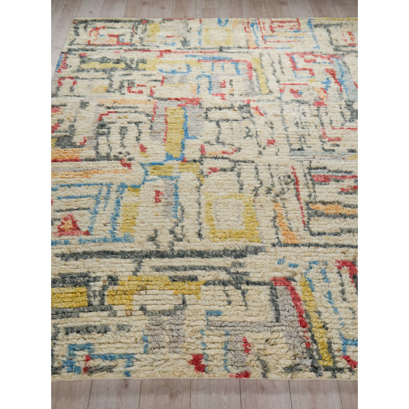 Marrakesh hand-knotted Wool Red/Yellow/Multi Area Rug, 8'X10'