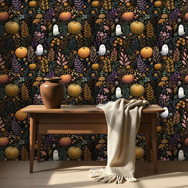 Papier peint auto-adhésif fantaisiste Berry Forest, 117.6" L x 22.8" W