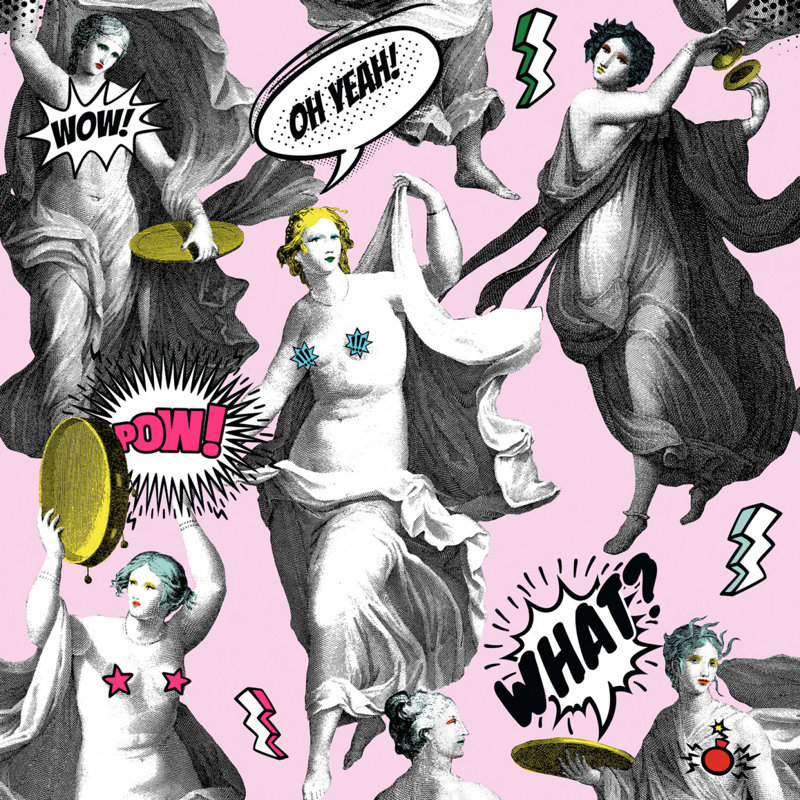 Nouvelle Pop Wallpaper Roll, Yellow/Pink/Black