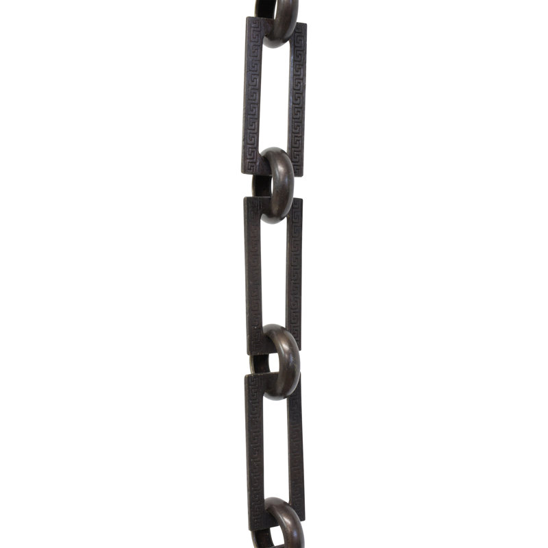 Chaîne décorative avec clé grecque et maillons non soudés, Bronze, H 12 po x l 0,87 po x P 0,1 po